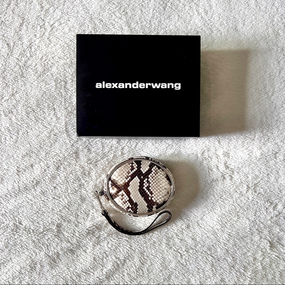Alexander Wang Black & White Snake Halo Wristlet Pouch